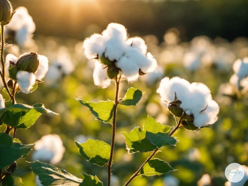 Cotton plant in bloom