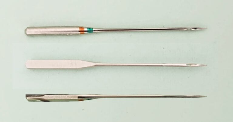 3 views of a sewing machine needle