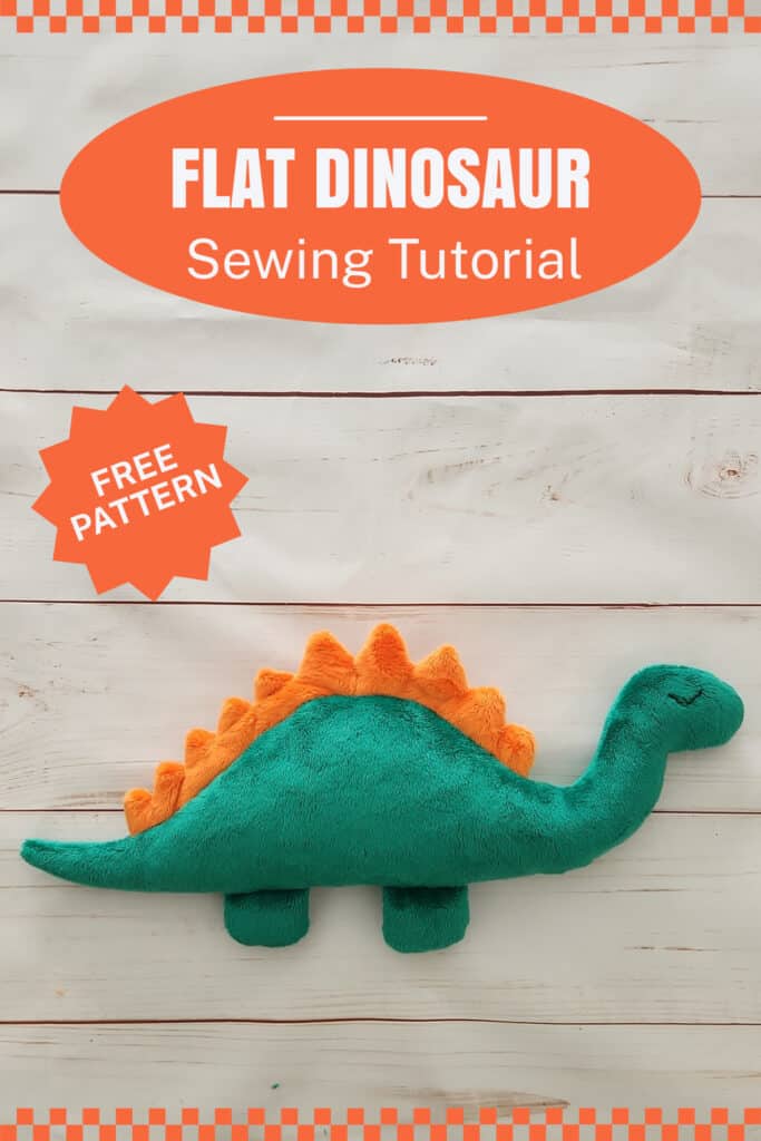 Flat dinosaur plush sewing tutorial (with free pattern templates!)