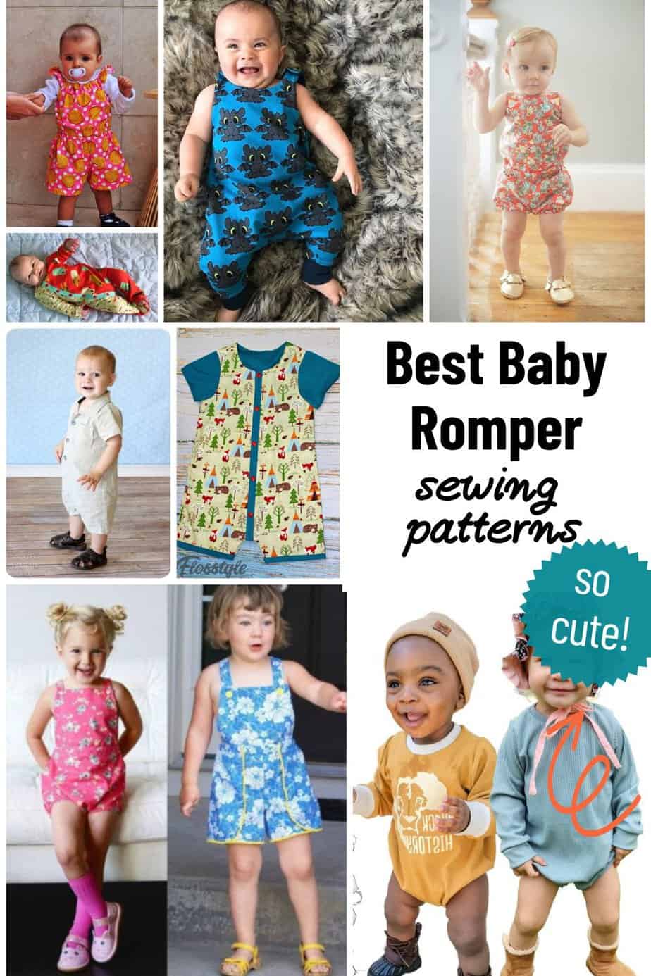 Gorgeous Baby Romper Sewing Patterns for boys and girls