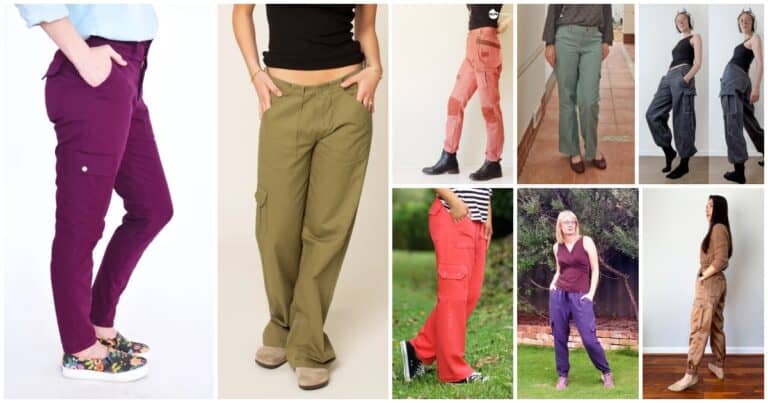 Collage of women's cargo pants