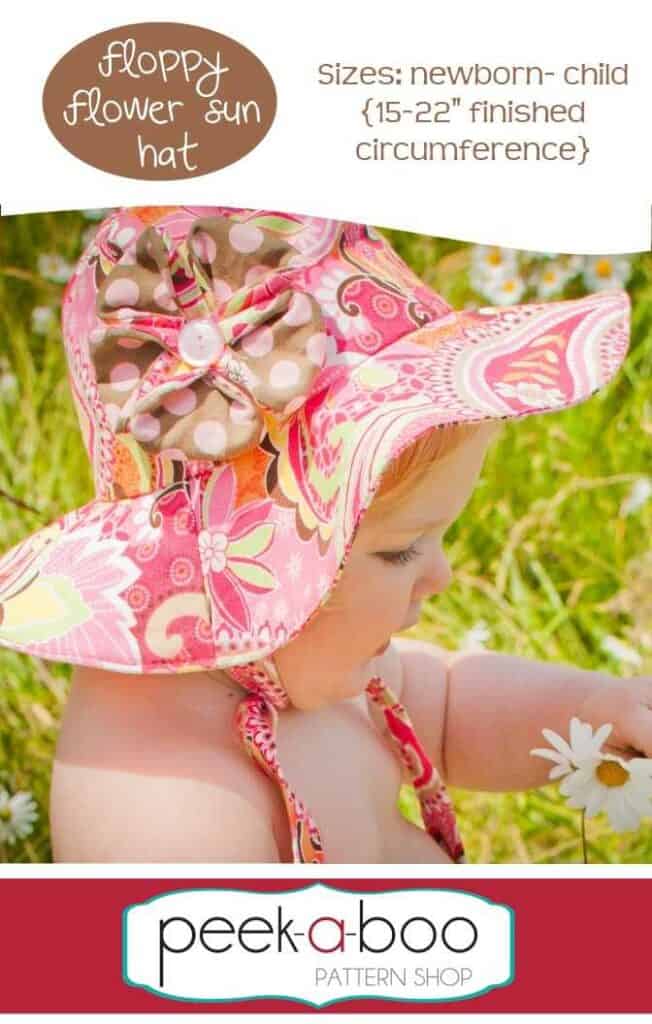 Colorful baby girl hat with floral and paisley print, perfect for newborns and children.