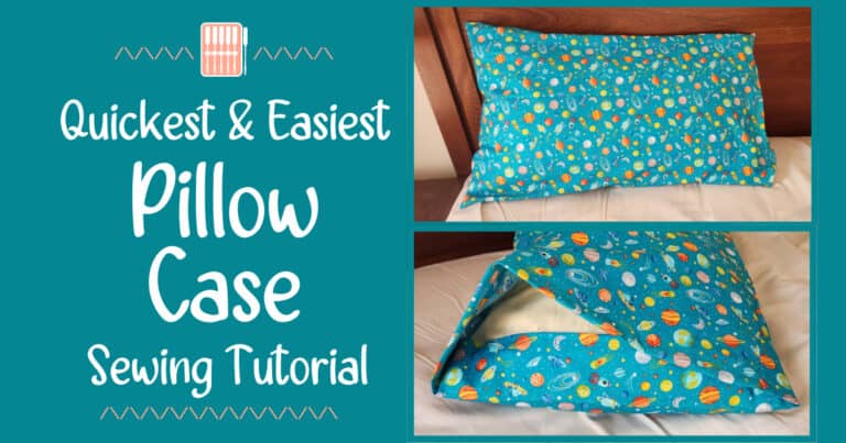 Colorful galaxy-themed pillowcase made with sewing tutorial on Threadistry.