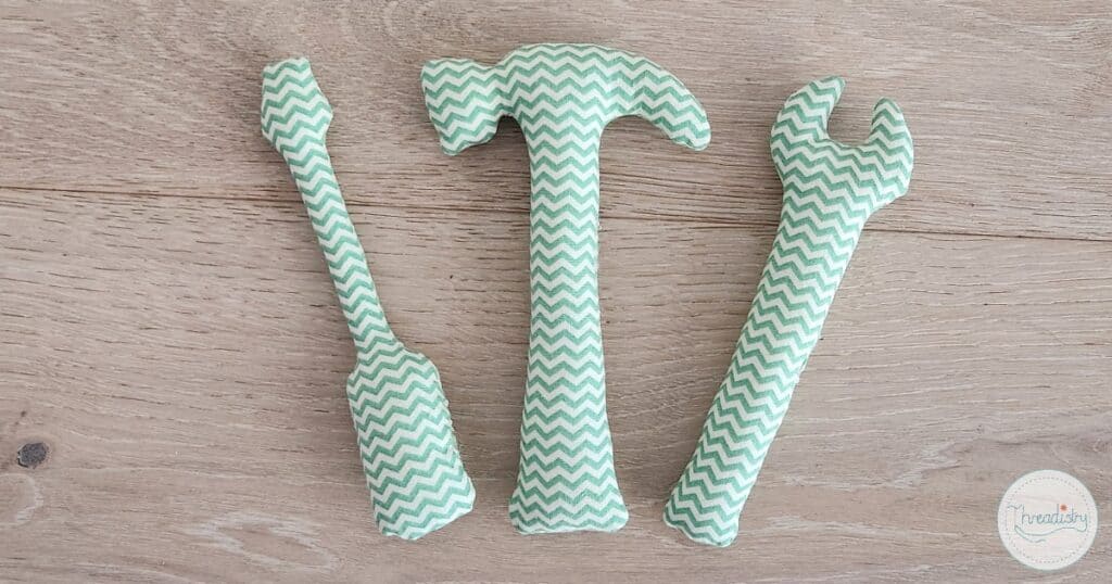 Baby tool set sewing pattern for DIY fabric toys and accessories. Perfect for crafting personalized.
