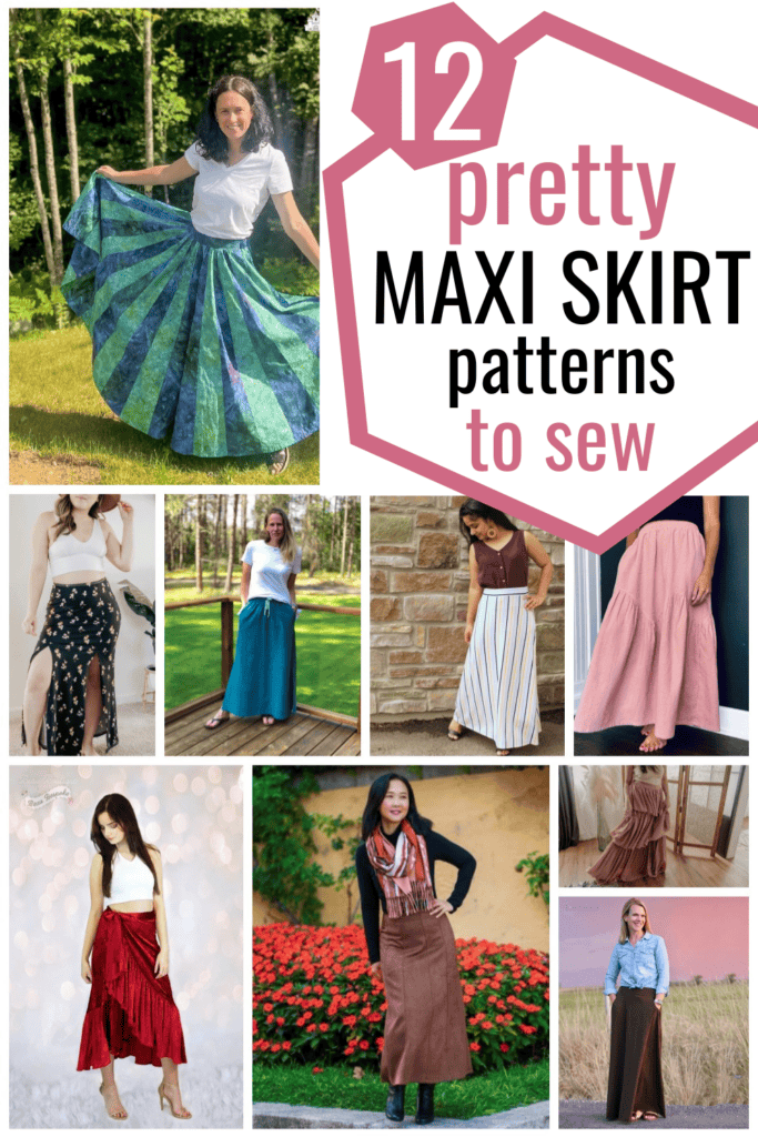 Elegant maxi skirt sewing pattern for stylish women.