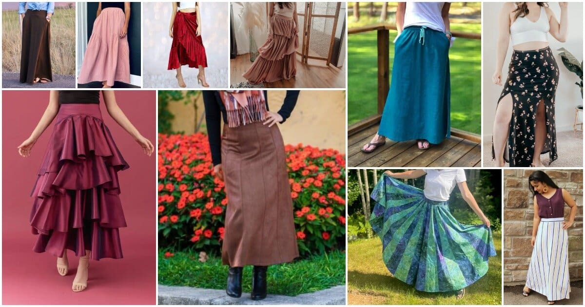 Versatile maxi skirt sewing patterns ideal for creating stylish, comfortable skirts with step-by-ste.